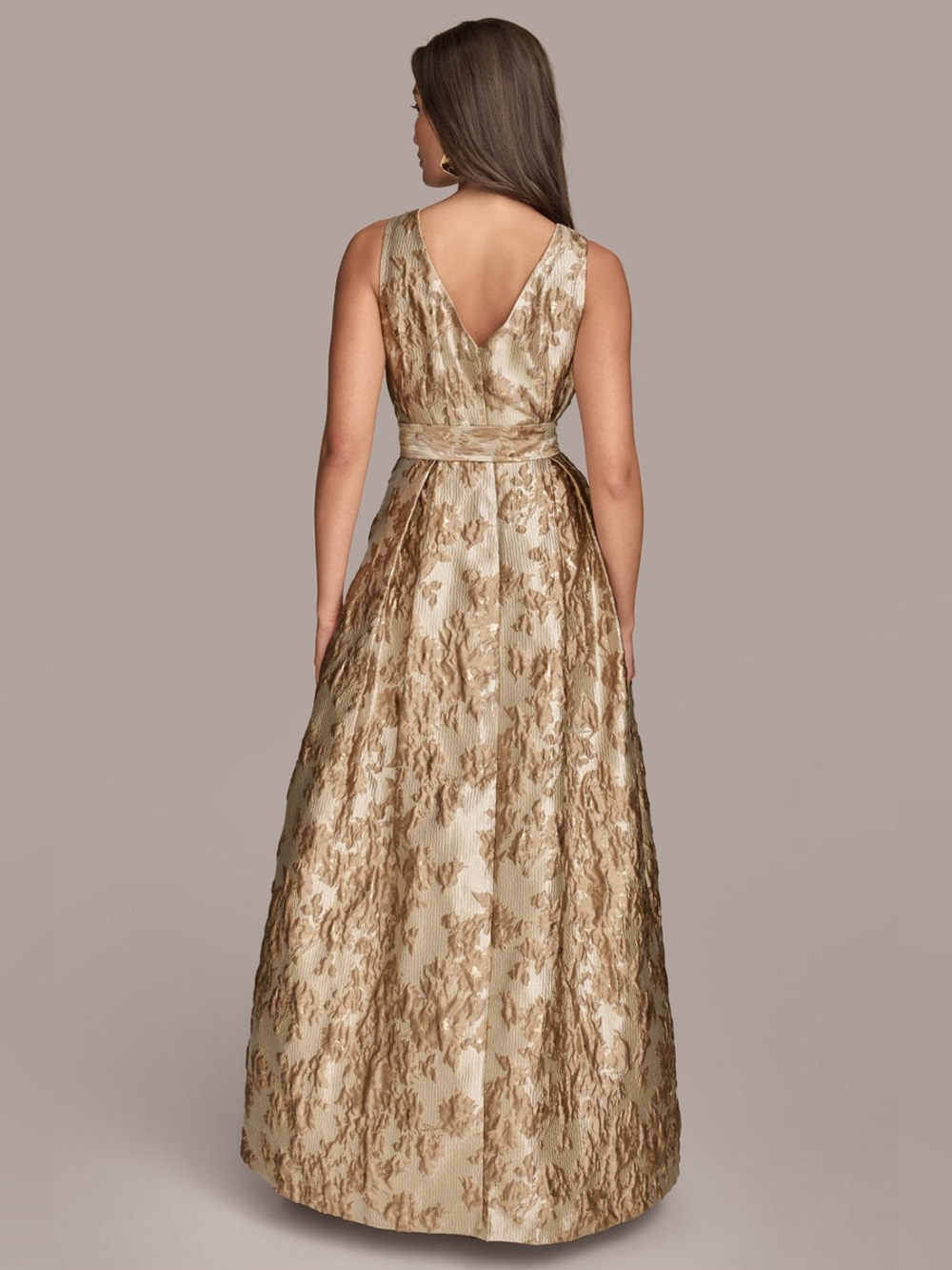 NEW Donna Karan New York Metallic Brocade Sleeveless Wrap Ball Gown Size 8 - Picture 17 of 17